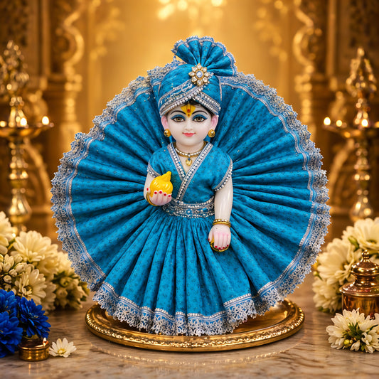Royal blue Cone Heavy Dress for Laddu Gopal Ji