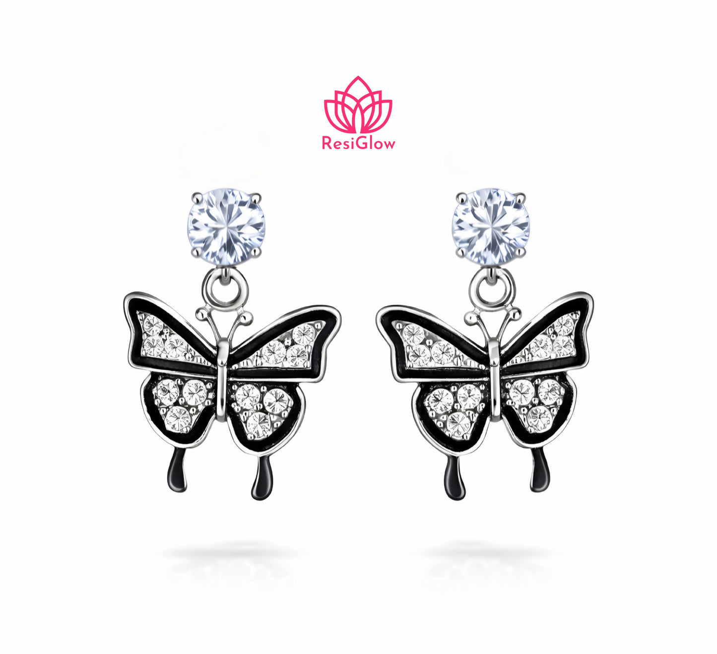 Set Of 12 Oxidized Designer Stud Earrings With Folding Jewelry Box