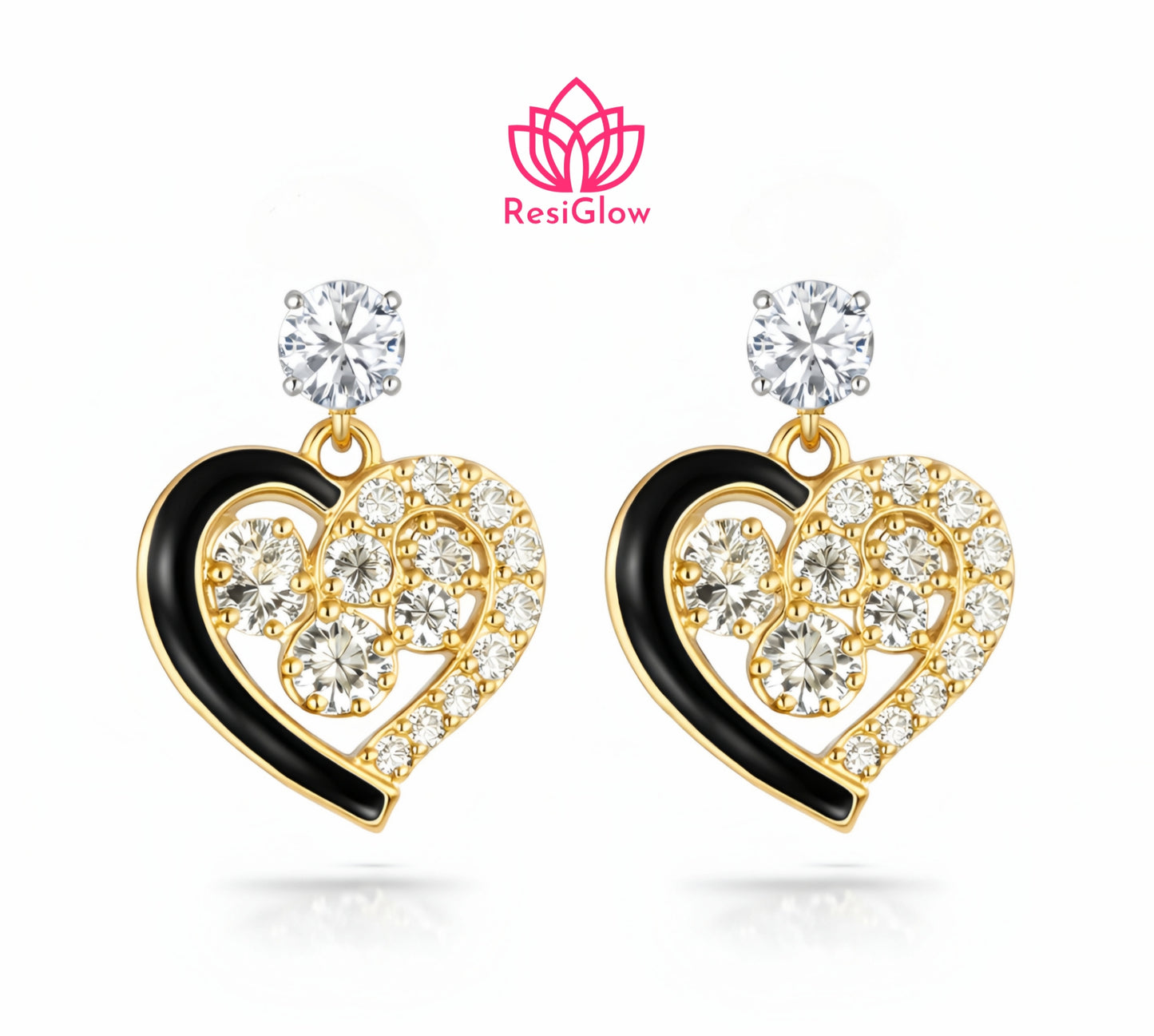 Set Of 12 Oxidized Designer Stud Earrings With Folding Jewelry Box