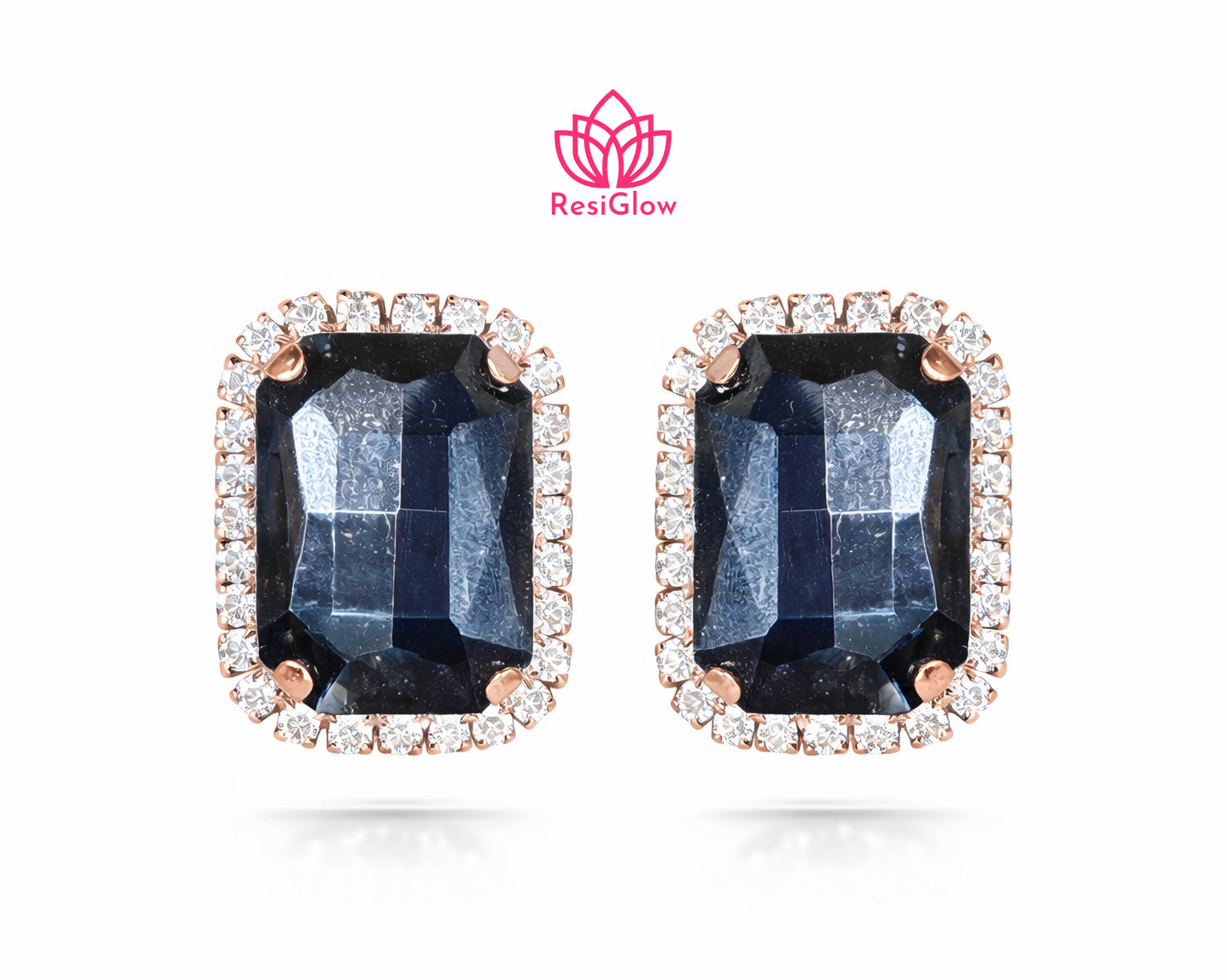 Set Of 12 Oxidized Designer Stud Earrings With Folding Jewelry Box